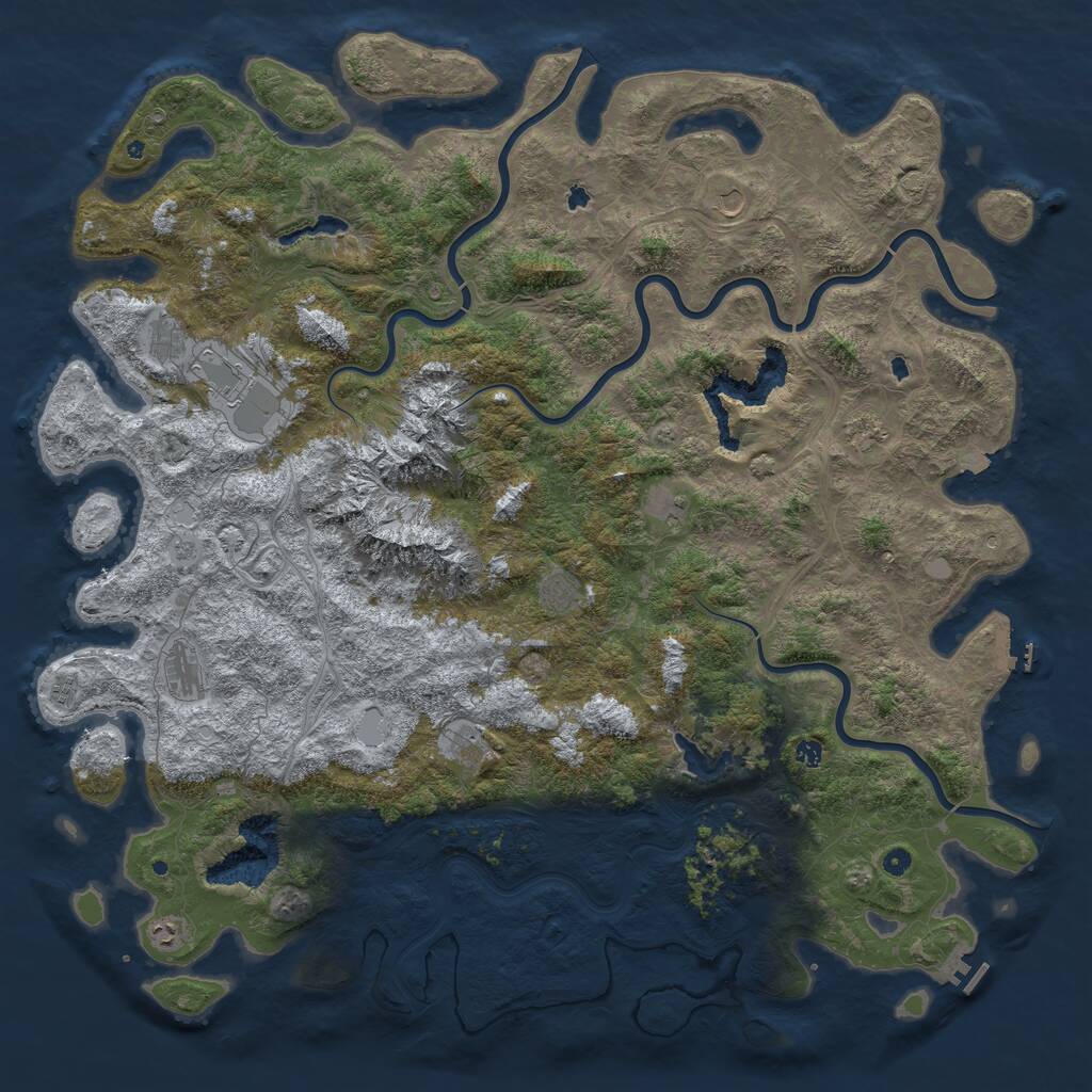 Rust Map: Procedural Map, Size: 6000, Seed: 114408648, 17 Monuments