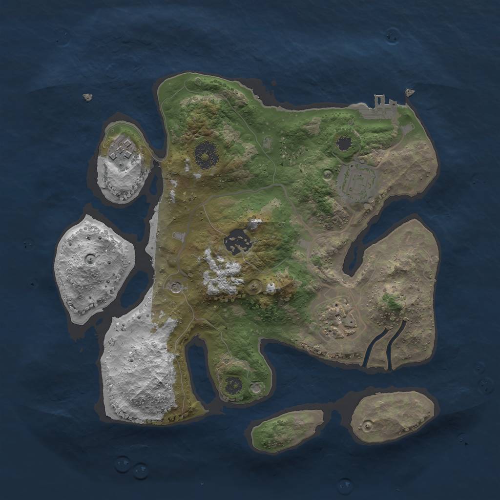 Rust Map: Procedural Map, Size: 2900, Seed: 48974, 8 Monuments