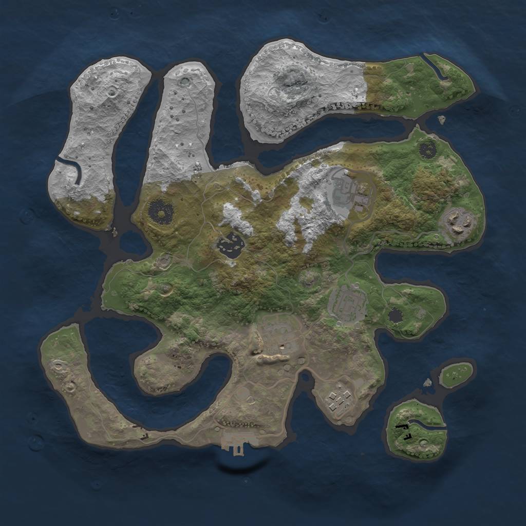 Rust Map: Procedural Map, Size: 3100, Seed: 45, 9 Monuments