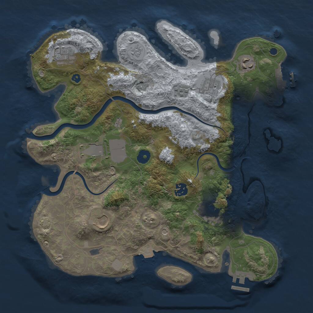 Rust Map: Procedural Map, Size: 3500, Seed: 754819902, 14 Monuments