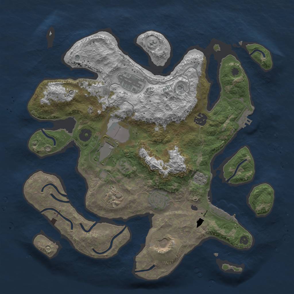 Rust Map: Procedural Map, Size: 3500, Seed: 426472607, 12 Monuments