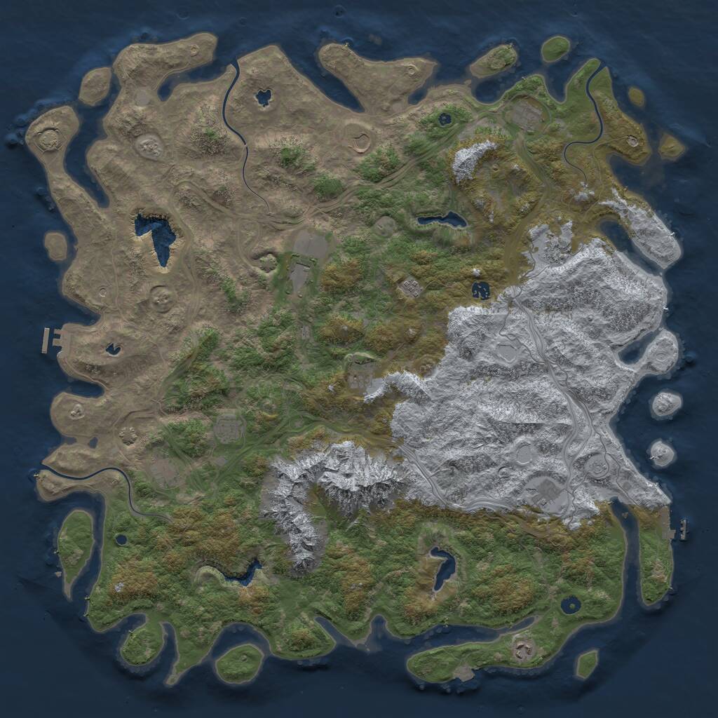 Rust Map: Procedural Map, Size: 5700, Seed: 5700, 17 Monuments