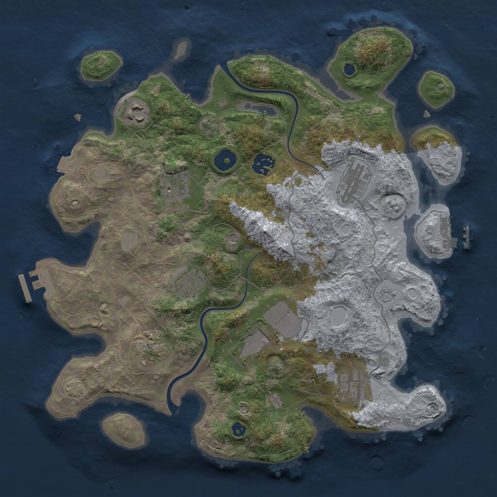 Rust Map: Procedural Map, Size: 3500, Seed: 1978743699, 14 Monuments