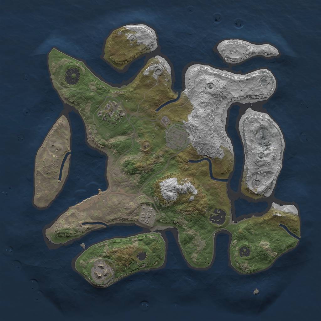 Rust Map: Procedural Map, Size: 3000, Seed: 1669192019, 9 Monuments