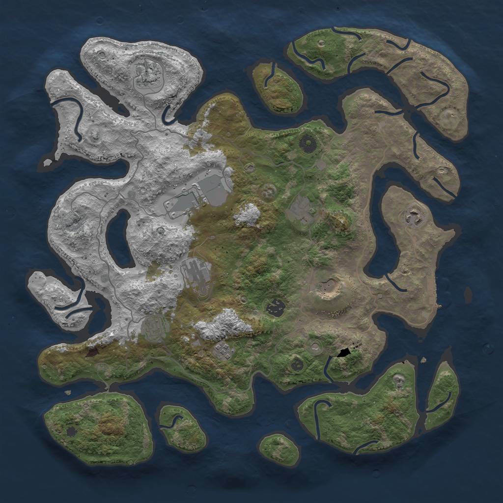 Rust Map: Procedural Map, Size: 4250, Seed: 846624, 13 Monuments
