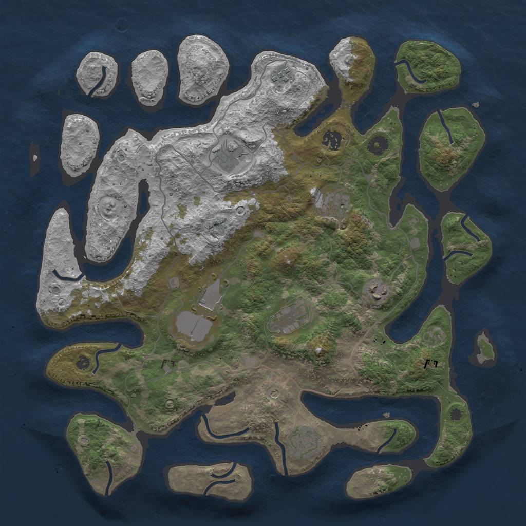 Rust Map: Procedural Map, Size: 4000, Seed: 67552285, 11 Monuments