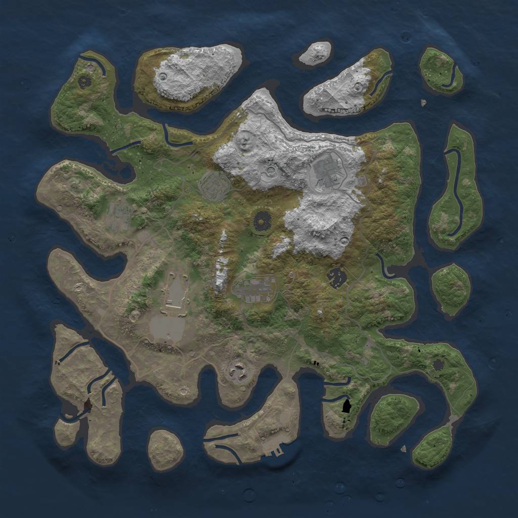 Rust Map: Procedural Map, Size: 4000, Seed: 112997, 11 Monuments