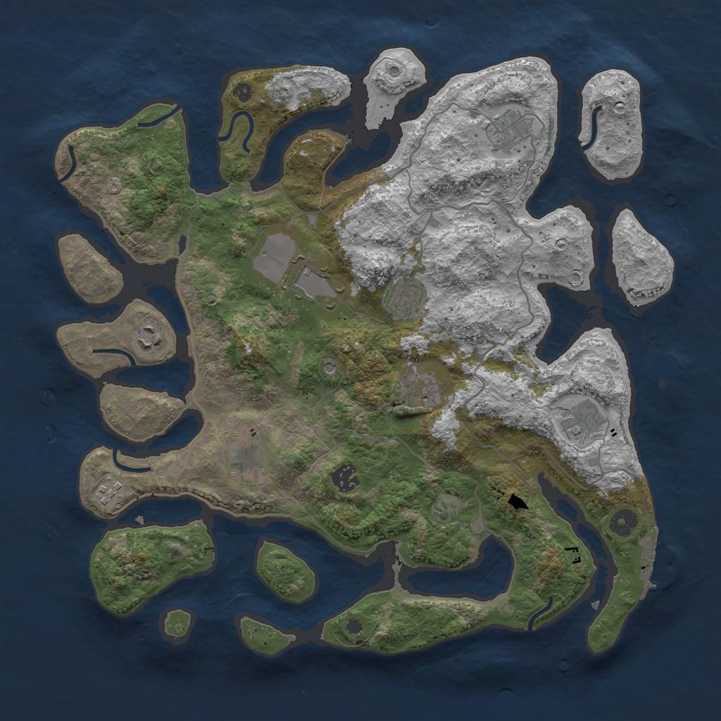 Rust Map: Procedural Map, Size: 4000, Seed: 12041991, 13 Monuments