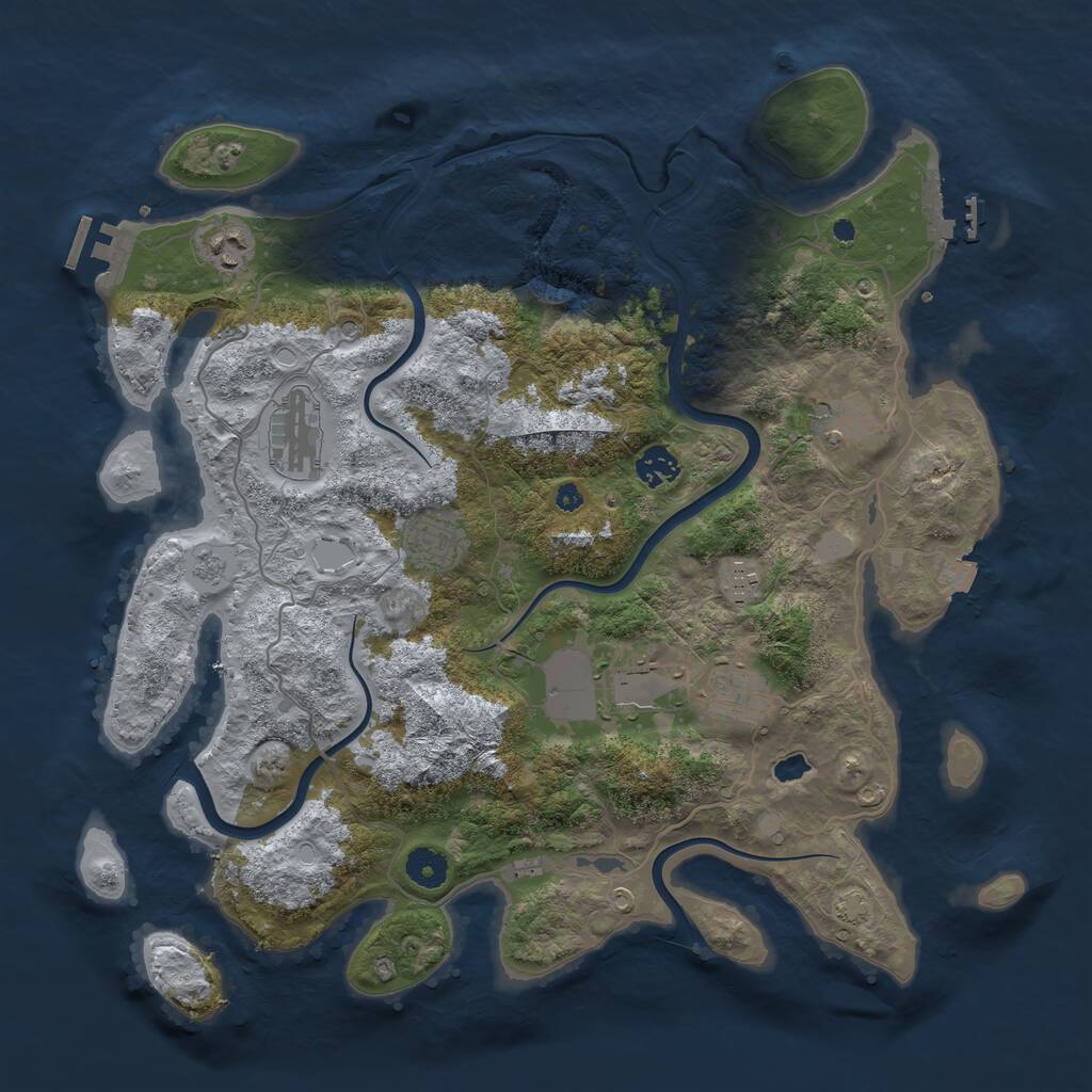 Rust Map: Procedural Map, Size: 4000, Seed: 15673, 14 Monuments