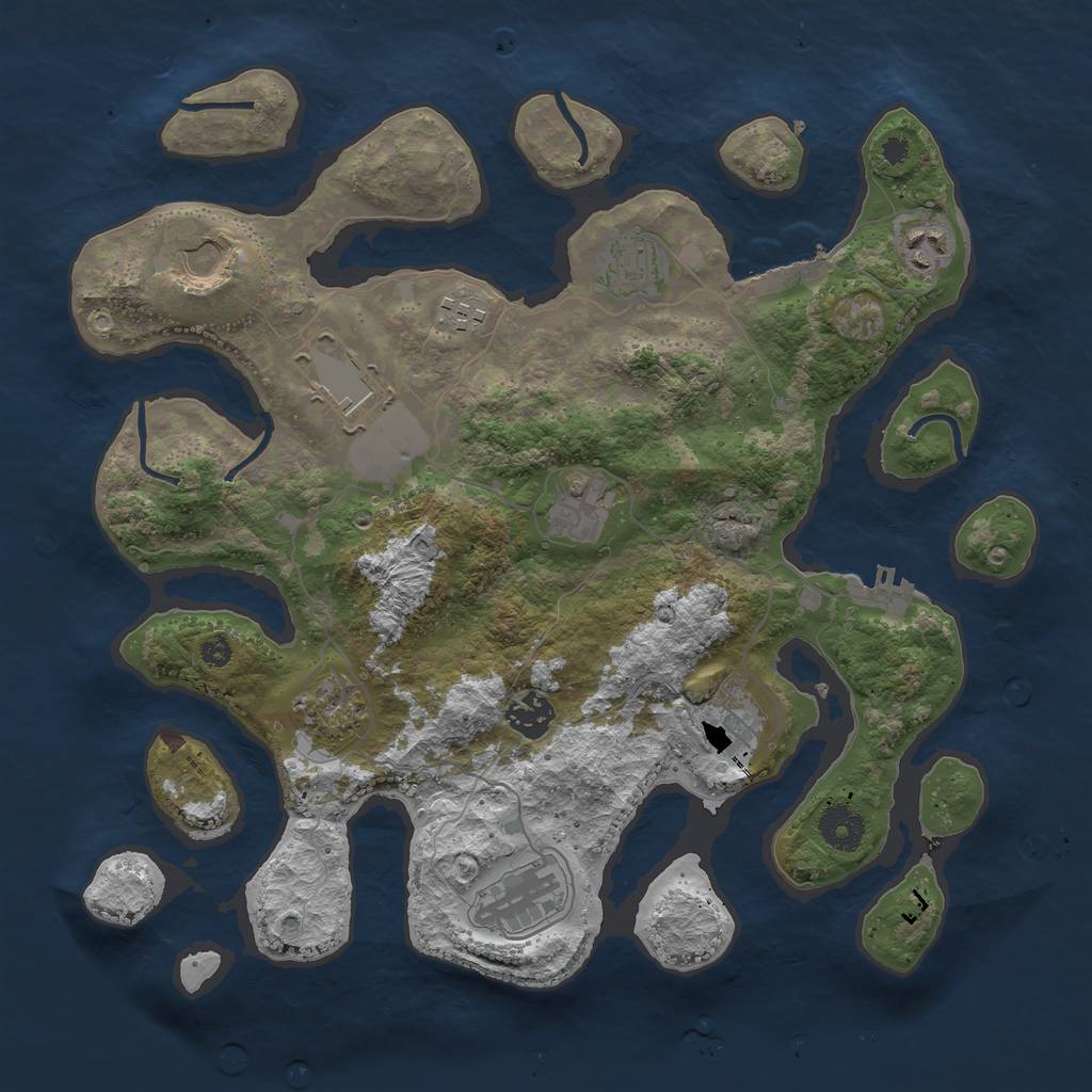 Rust Map: Procedural Map, Size: 3600, Seed: 546826376, 14 Monuments