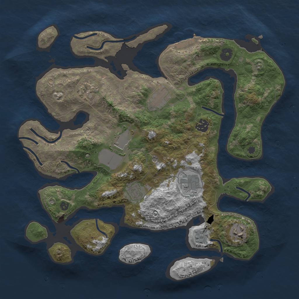 Rust Map: Procedural Map, Size: 3500, Seed: 467195, 12 Monuments