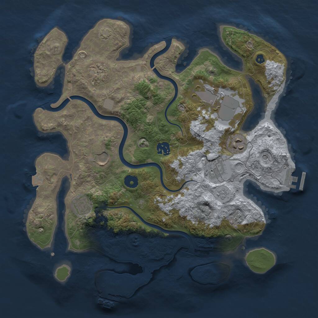Rust Map: Procedural Map, Size: 3500, Seed: 927668, 14 Monuments