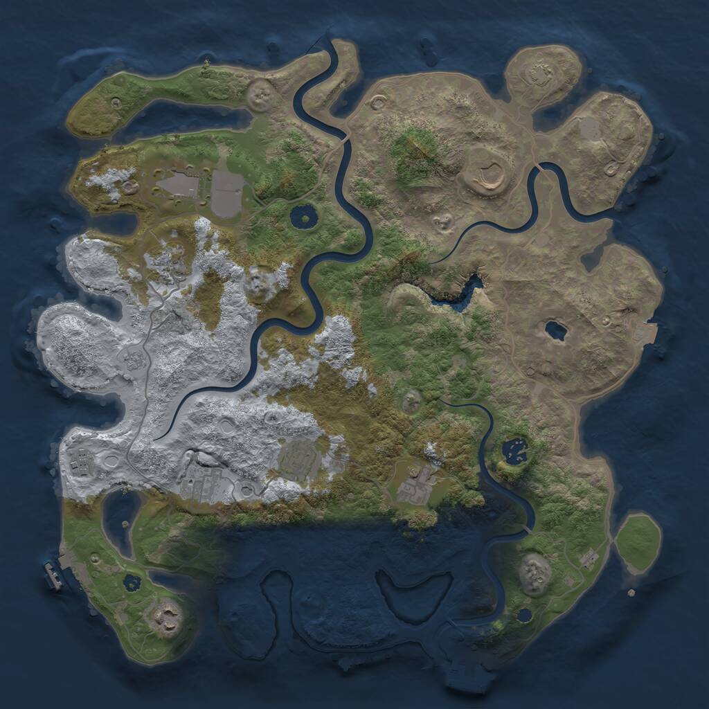 Rust Map: Procedural Map, Size: 4000, Seed: 520166348, 15 Monuments