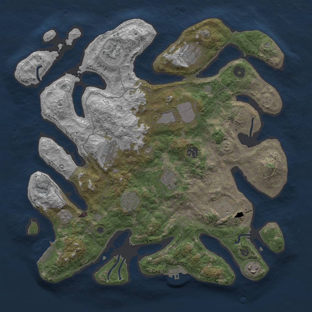 Rust Map: Procedural Map, Size: 4000, Seed: 1481375938, 15 Monuments