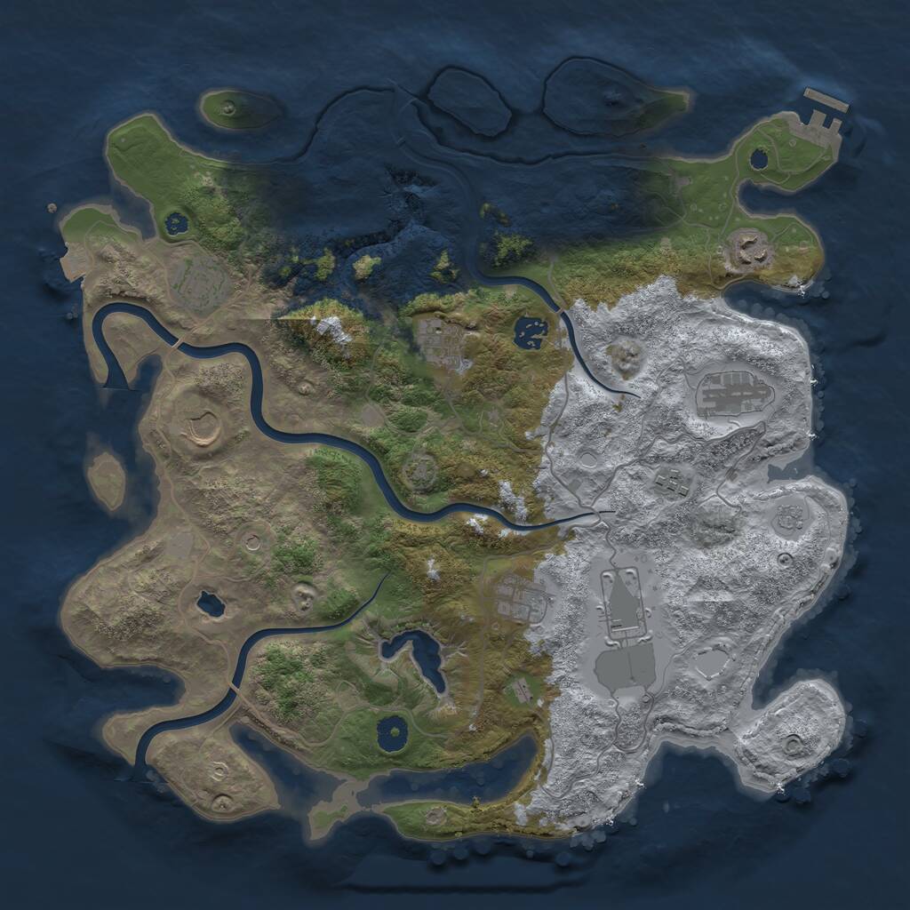 Rust Map: Procedural Map, Size: 4000, Seed: 85693, 14 Monuments