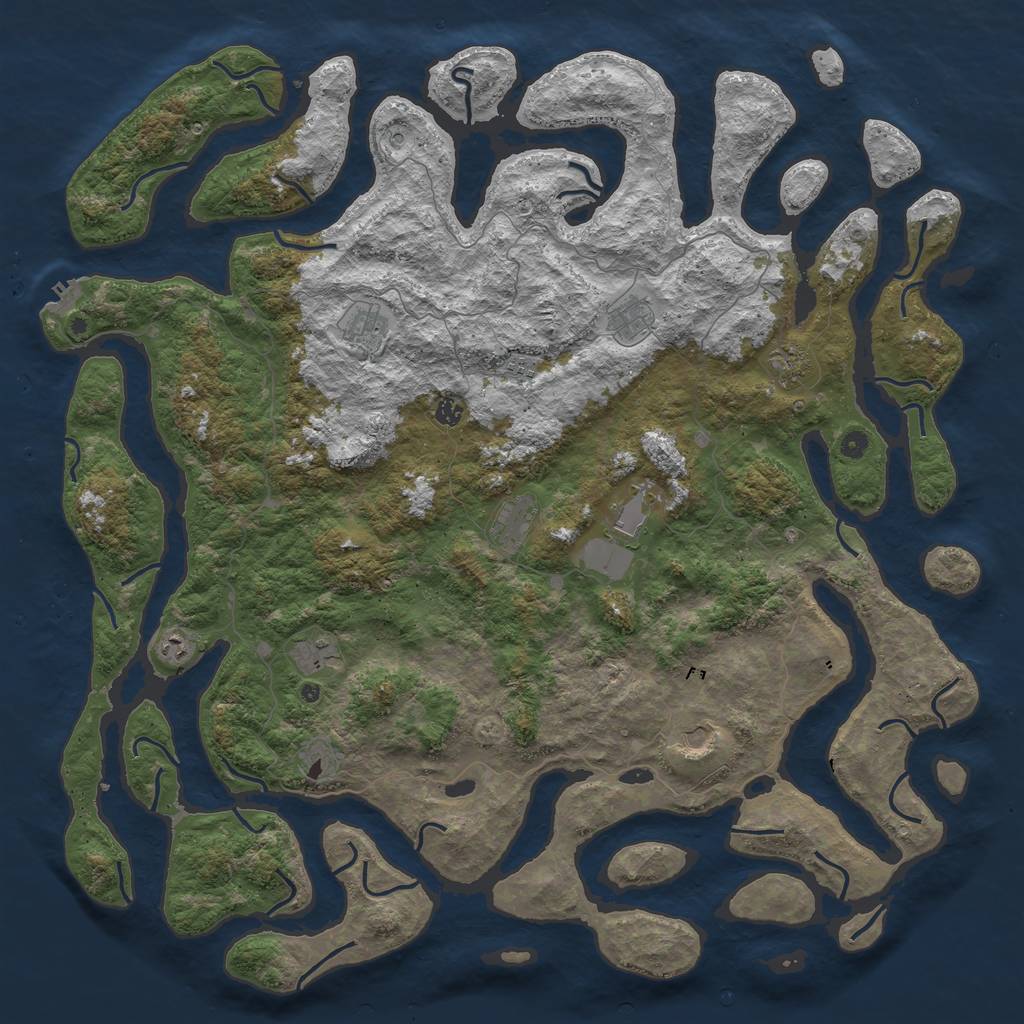 Rust Map: Procedural Map, Size: 5600, Seed: 5615, 15 Monuments