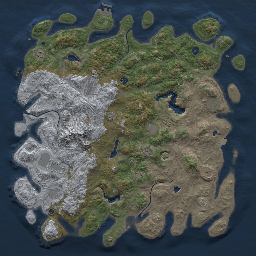 Rust Map: Procedural Map, Size: 5000, Seed: 2357432, 16 Monuments
