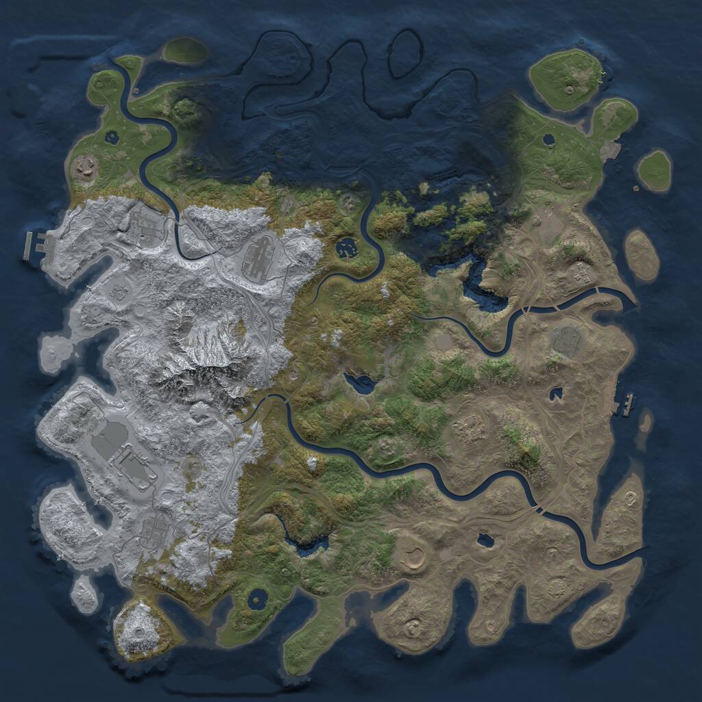 Rust Map: Procedural Map, Size: 5000, Seed: 2357432, 17 Monuments