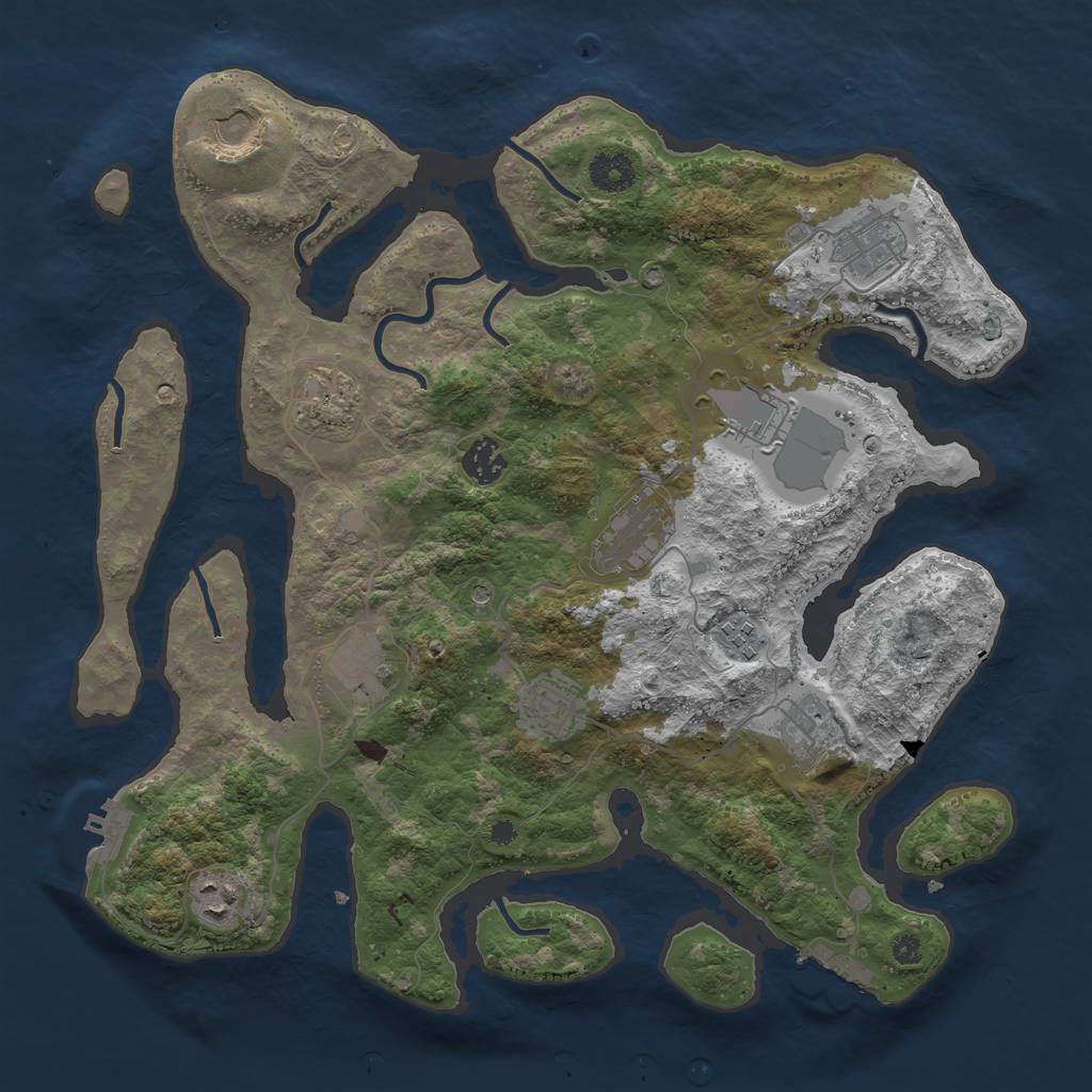 Rust Map: Procedural Map, Size: 3750, Seed: 563314430, 16 Monuments
