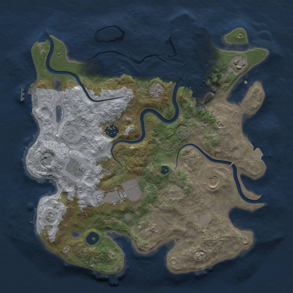Rust Map: Procedural Map, Size: 3500, Seed: 783917, 14 Monuments