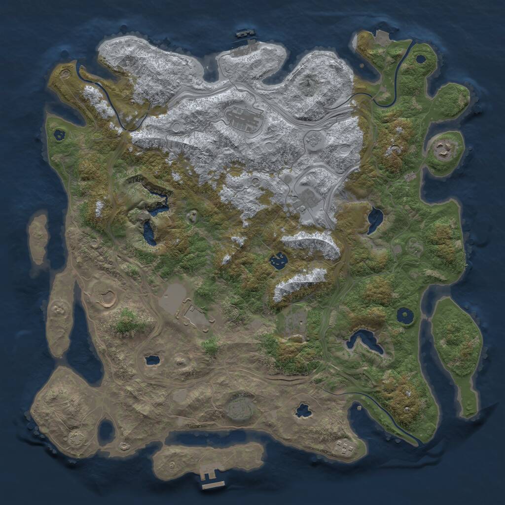 Rust Map: Procedural Map, Size: 4500, Seed: 8756, 15 Monuments