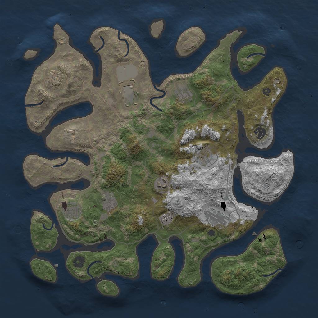 Rust Map: Procedural Map, Size: 4000, Seed: 4006, 13 Monuments