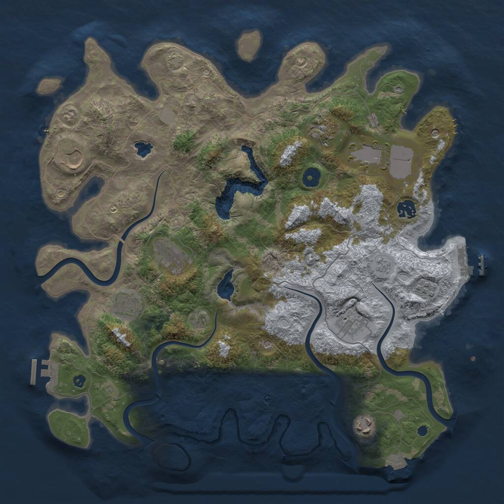 Rust Map: Procedural Map, Size: 4000, Seed: 4006, 15 Monuments