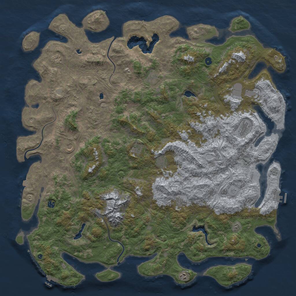 Rust Map: Procedural Map, Size: 6000, Seed: 112806, 17 Monuments