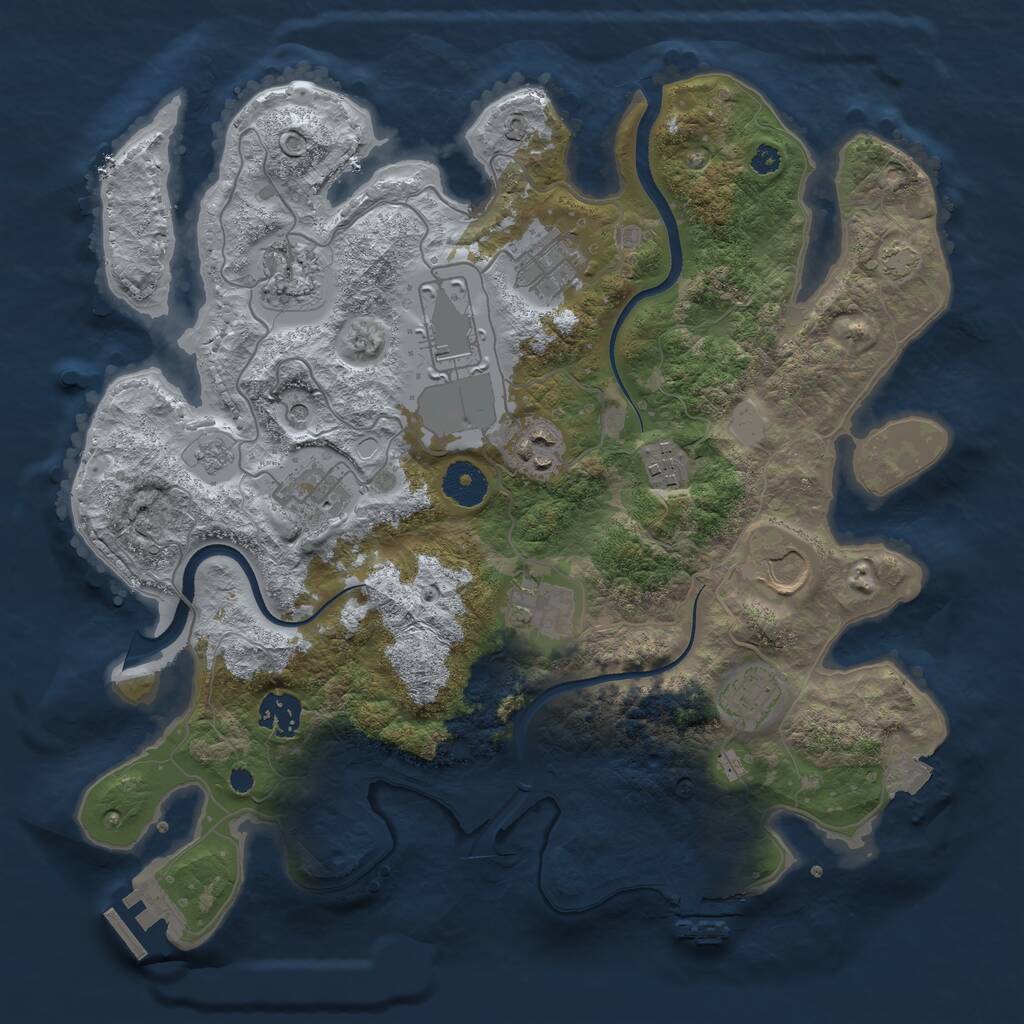 Rust Map: Procedural Map, Size: 3500, Seed: 853857952, 16 Monuments