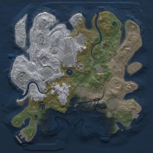 Thumbnail Rust Map: Procedural Map, Size: 3500, Seed: 853857952, 16 Monuments