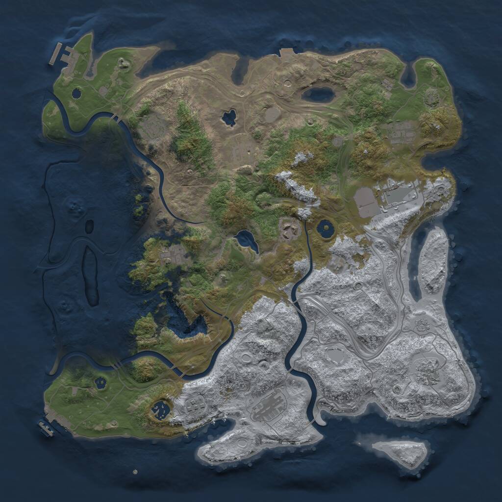 Rust Map: Procedural Map, Size: 4300, Seed: 111, 16 Monuments