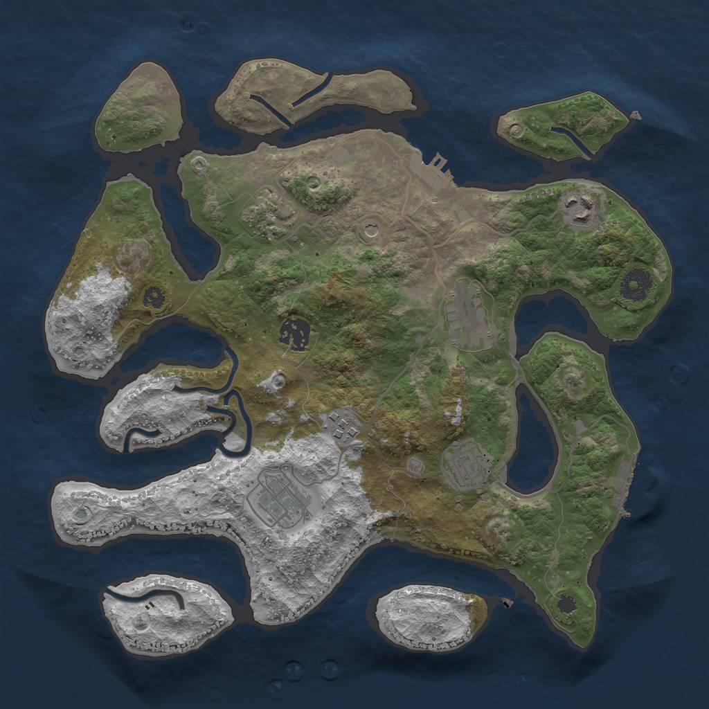 Rust Map: Procedural Map, Size: 3300, Seed: 1767342583, 12 Monuments