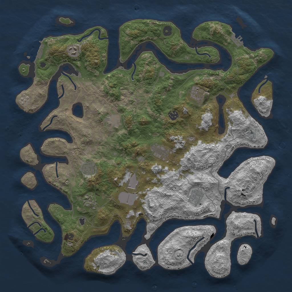 Rust Map: Procedural Map, Size: 4500, Seed: 590005601, 15 Monuments