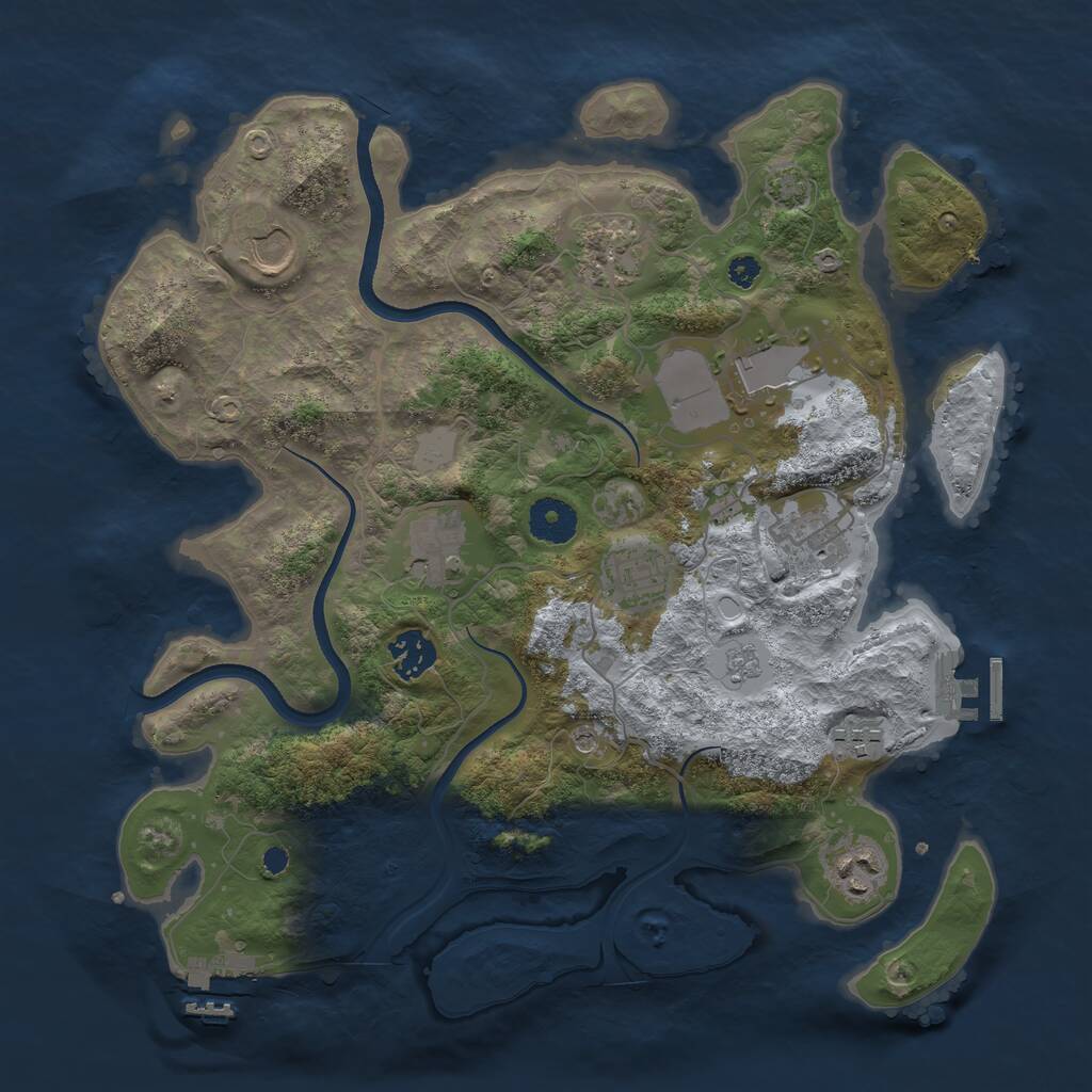 Rust Map: Procedural Map, Size: 3500, Seed: 423698, 15 Monuments