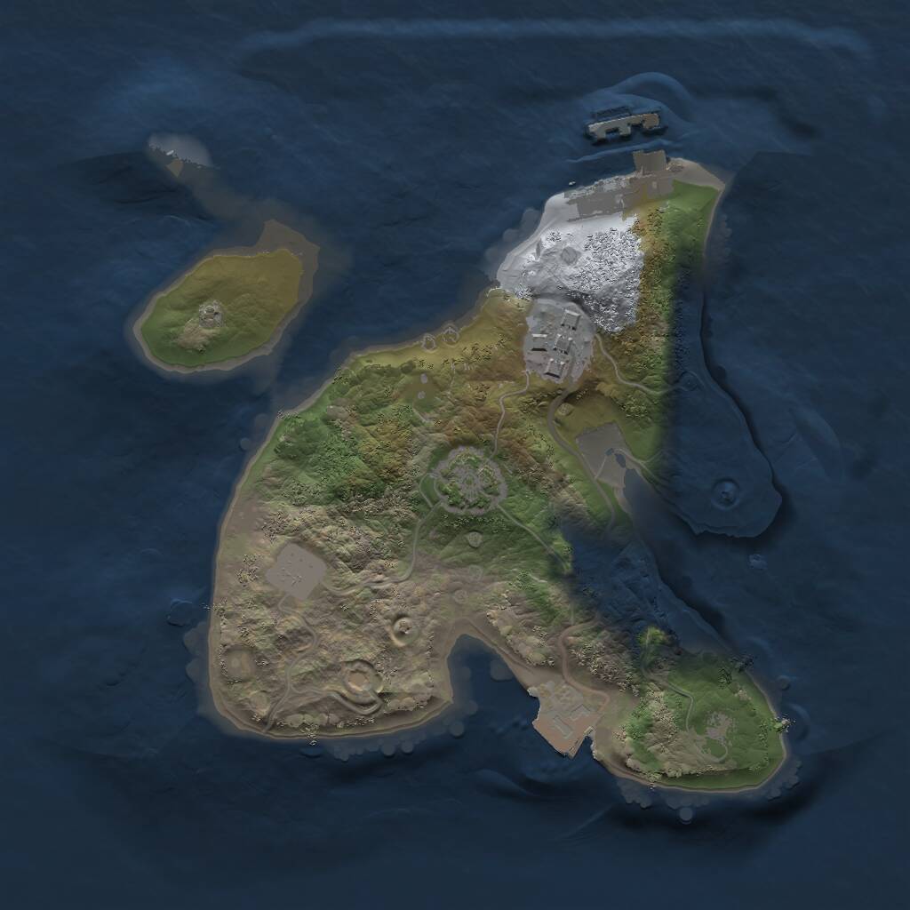 Rust Map: Procedural Map, Size: 2000, Seed: 49538592, 4 Monuments