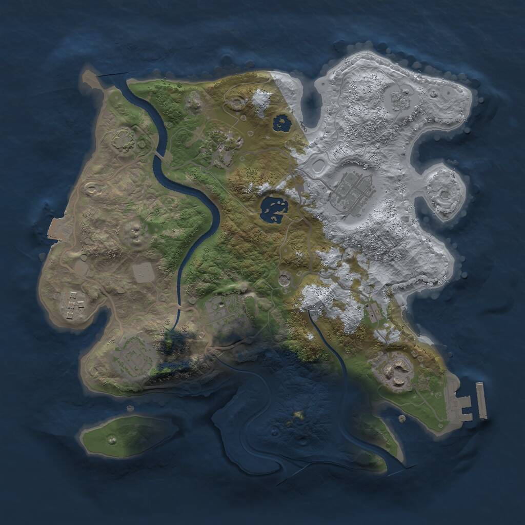 Rust Map: Procedural Map, Size: 2850, Seed: 313114948, 12 Monuments