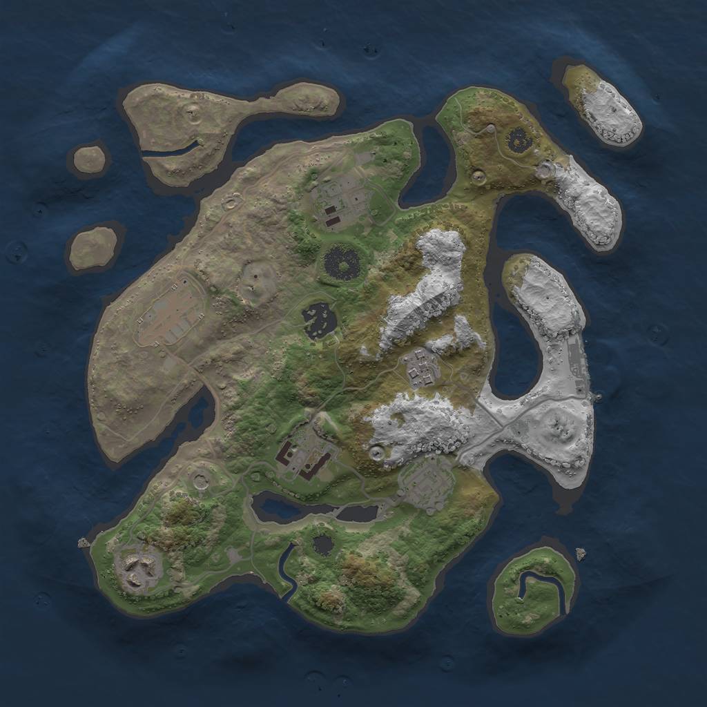 Rust Map: Procedural Map, Size: 3000, Seed: 861628474, 11 Monuments