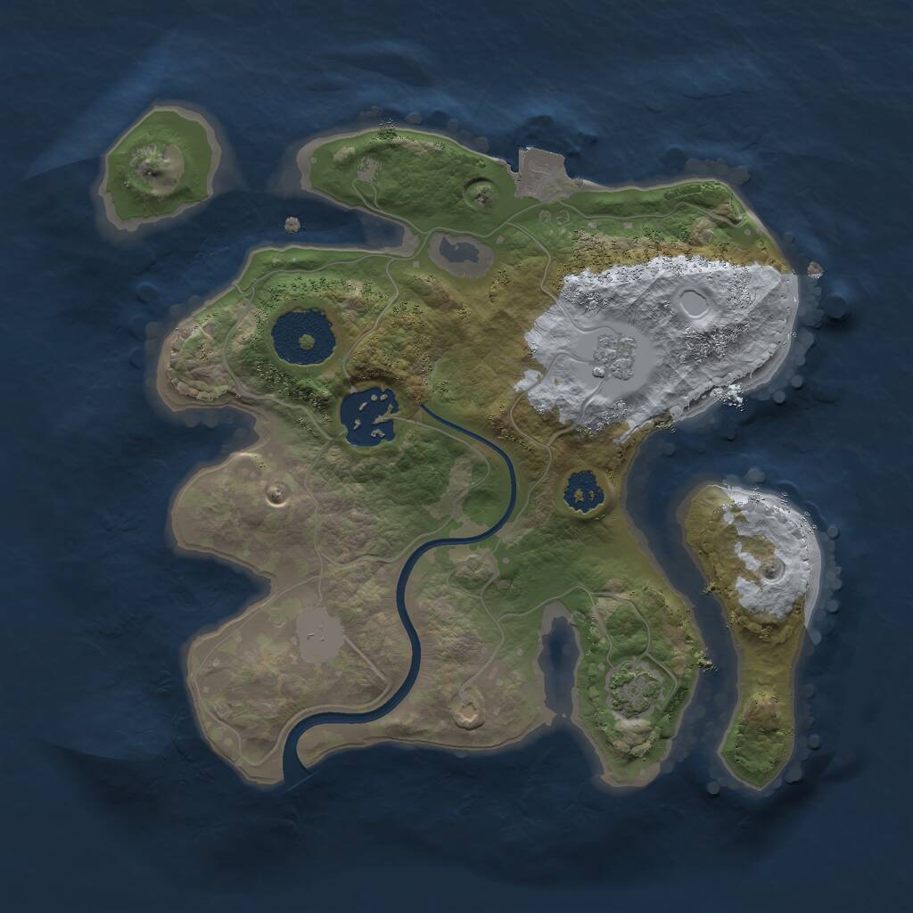 Rust Map: Procedural Map, Size: 2300, Seed: 232323, 4 Monuments