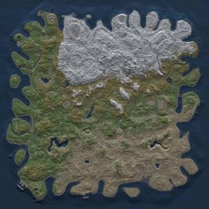 Thumbnail Rust Map: Procedural Map, Size: 5850, Seed: 1, 17 Monuments