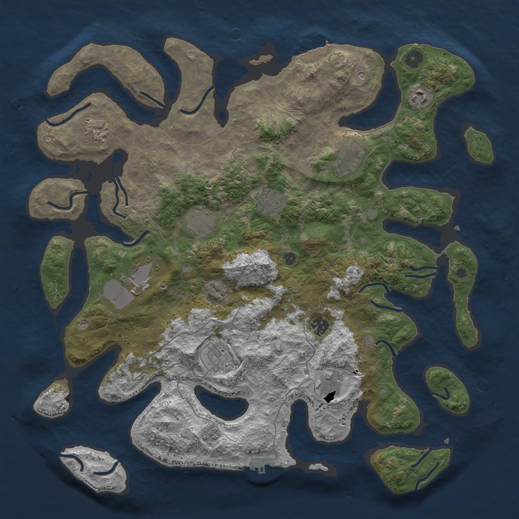 Rust Map: Procedural Map, Size: 4500, Seed: 6584, 15 Monuments