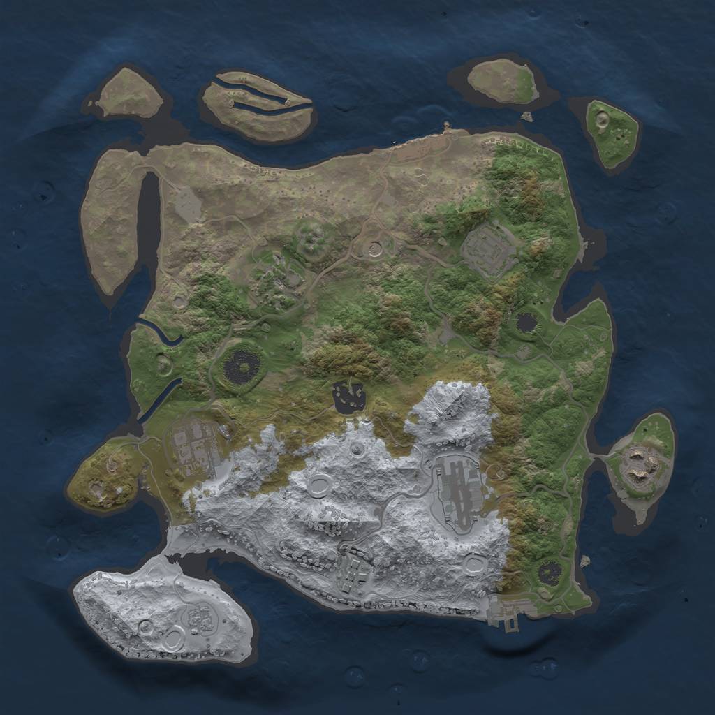 Rust Map: Procedural Map, Size: 3100, Seed: 6584, 14 Monuments