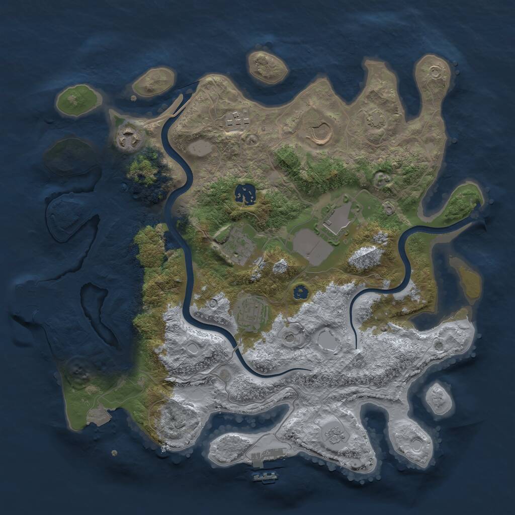 Rust Map: Procedural Map, Size: 3500, Seed: 1560781416, 13 Monuments