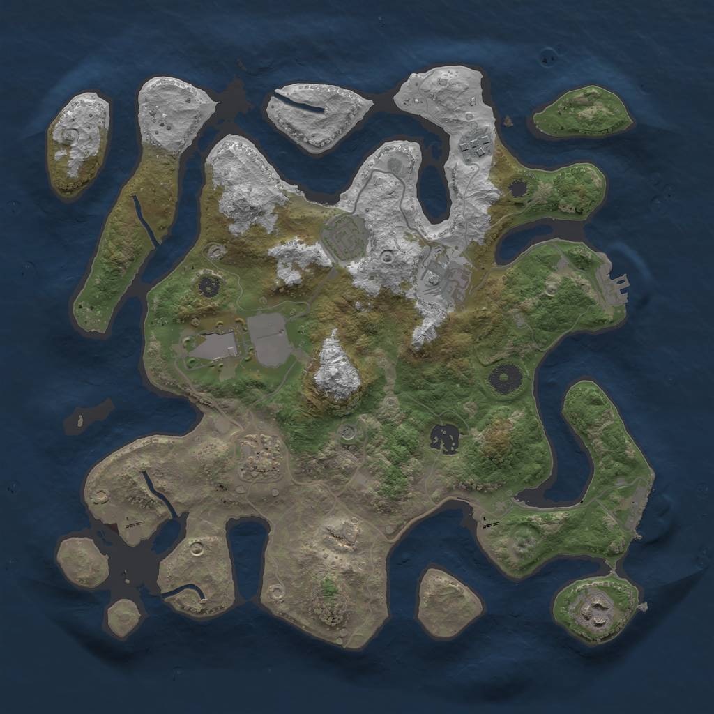 Rust Map: Procedural Map, Size: 3500, Seed: 120891736, 12 Monuments