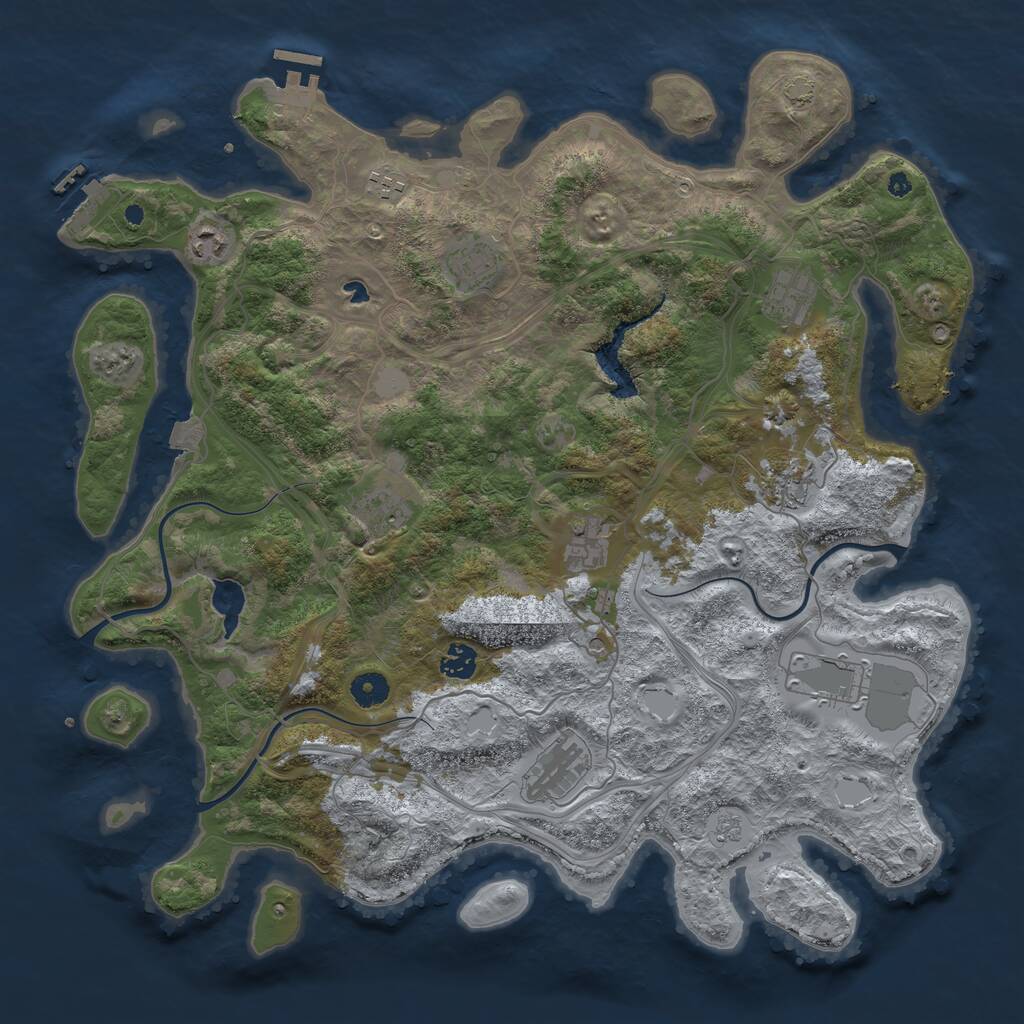 Rust Map: Procedural Map, Size: 4250, Seed: 649699, 16 Monuments