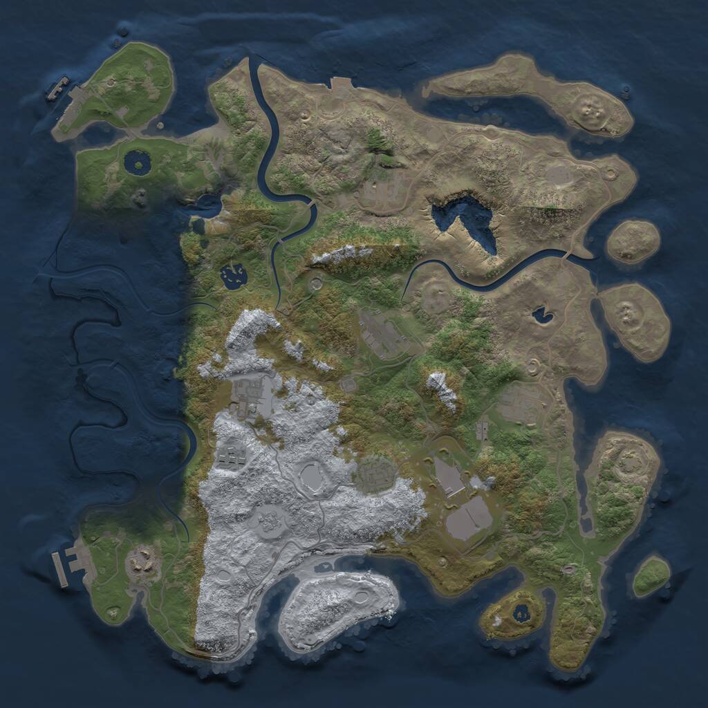 Rust Map: Procedural Map, Size: 4000, Seed: 102168, 15 Monuments
