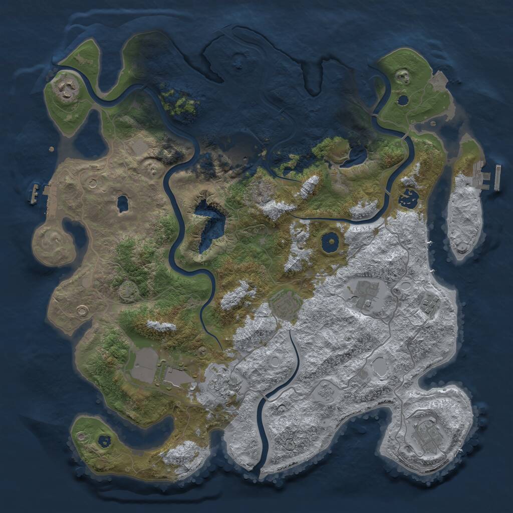 Rust Map: Procedural Map, Size: 4000, Seed: 4209, 15 Monuments