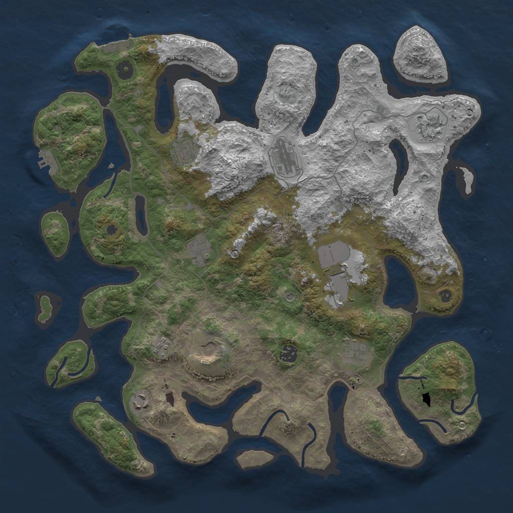 Rust Map: Procedural Map, Size: 4250, Seed: 922899, 15 Monuments