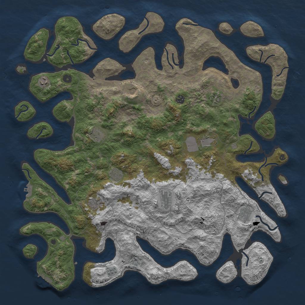 Rust Map: Procedural Map, Size: 5200, Seed: 5200, 16 Monuments