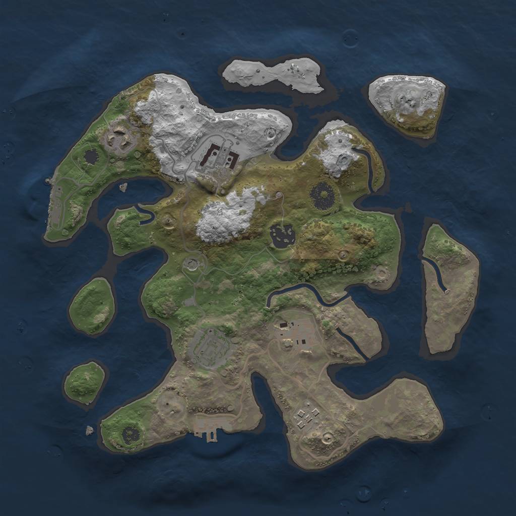 Rust Map: Procedural Map, Size: 3000, Seed: 603919699, 11 Monuments