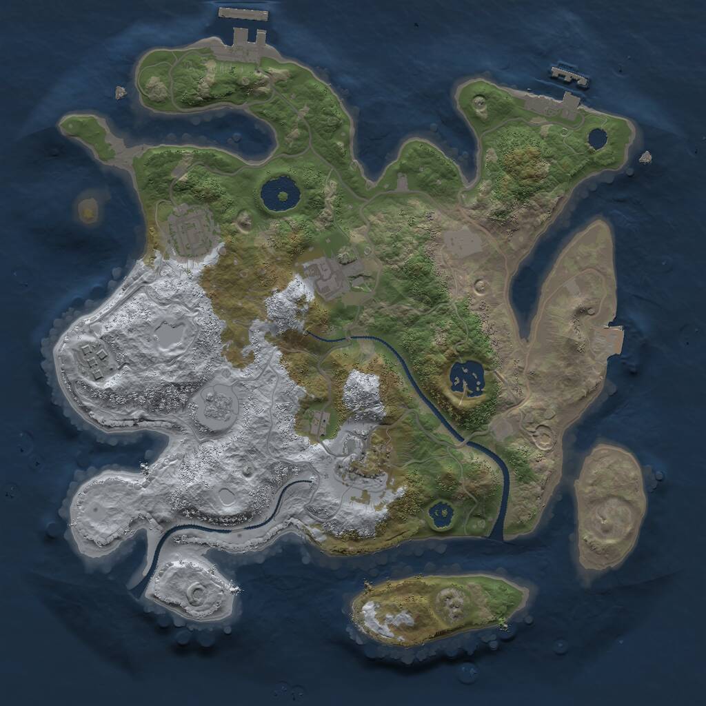 Rust Map: Procedural Map, Size: 2900, Seed: 21420, 9 Monuments